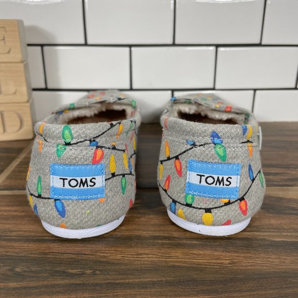 TOMS Classic Women's Size 5 Shoes Gray Glow In The Dark Tree Lights Slip On Flat - Picture 5 of 12